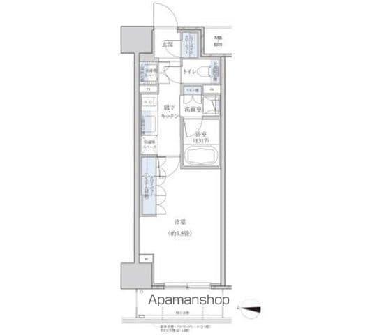 パークアクシス名駅南グランデ(1K/3階)の間取り写真