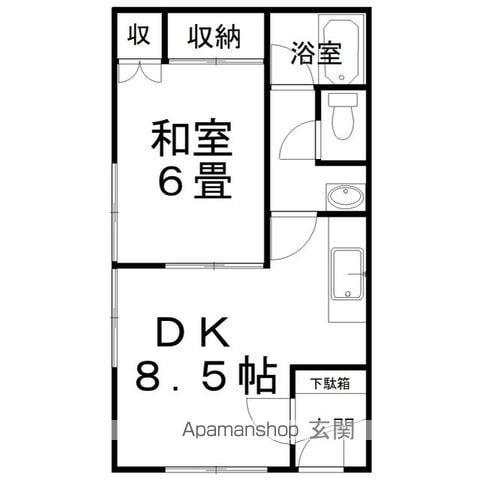 田原貸室(1DK/1階)の間取り写真