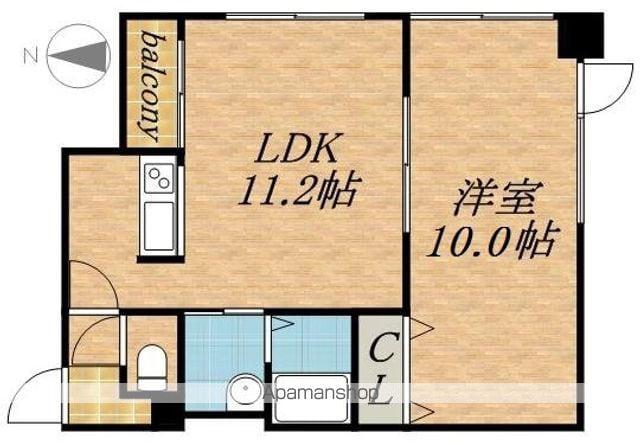 KDXレジデンス南3条(1LDK/12階)の間取り写真