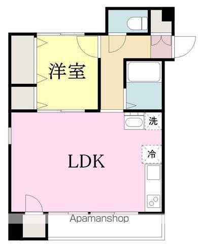 菊弘ビル(1LDK/4階)の間取り写真