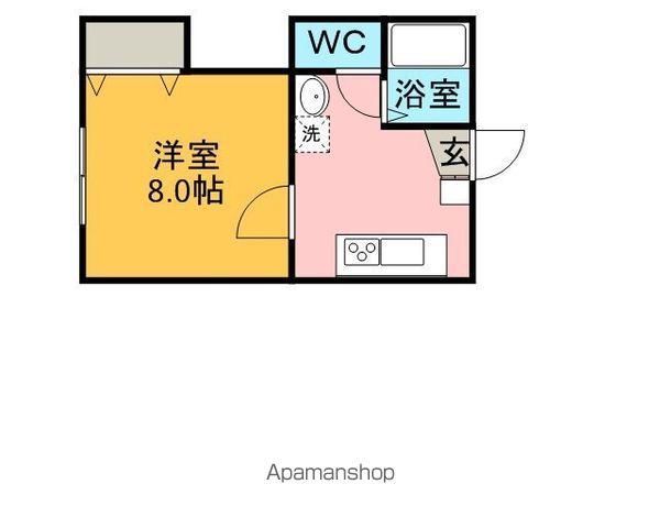 ラムセスA UNI(1K/1階)の間取り写真