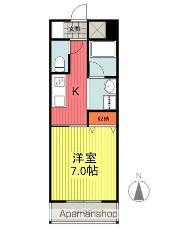 FYミカワ(1K/1階)の間取り写真