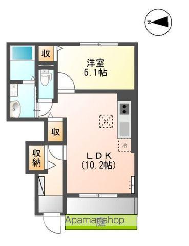 フェリシア(1LDK/1階)の間取り写真