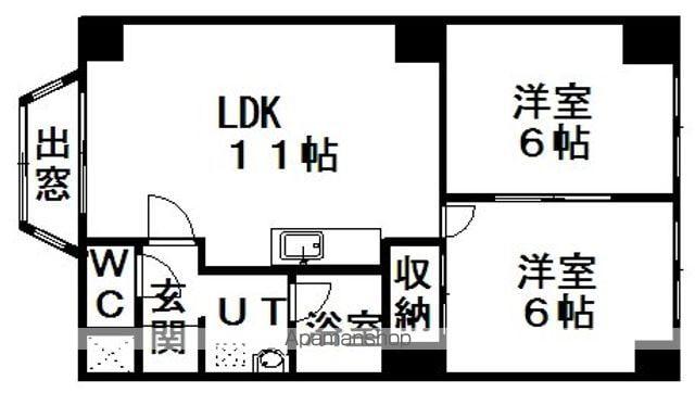 セトル南郷2(2DK/2階)の間取り写真