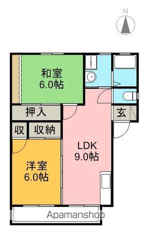 ガーデンヒルズ(2DK/2階)の間取り写真