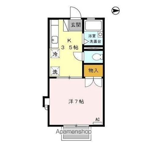 ルミエール関谷(1K/1階)の間取り写真