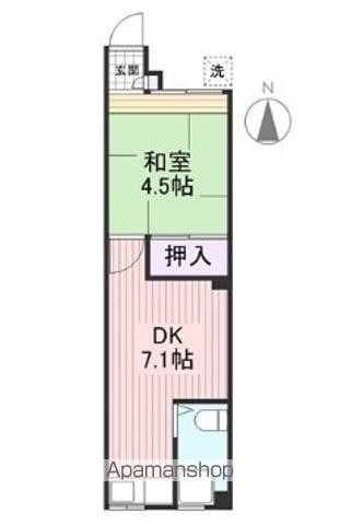 コーポ倉持(1DK/1階)の間取り写真