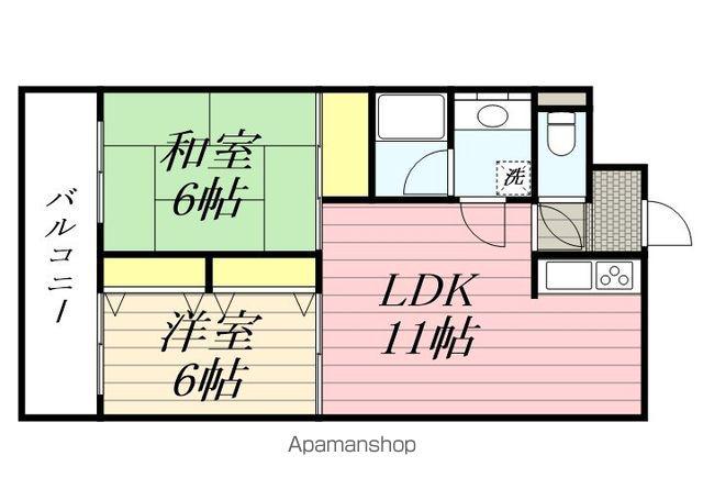 リバティー館(2LDK/5階)の間取り写真