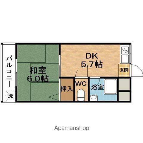HEIGHTSTANAKA(1DK/3階)の間取り写真