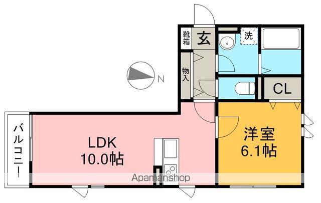 グランドール天神Ⅱ(1LDK/3階)の間取り写真