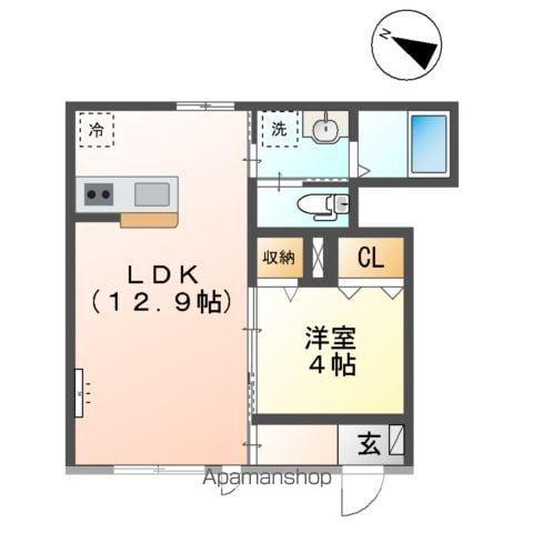 リノナル(1LDK/1階)の間取り写真