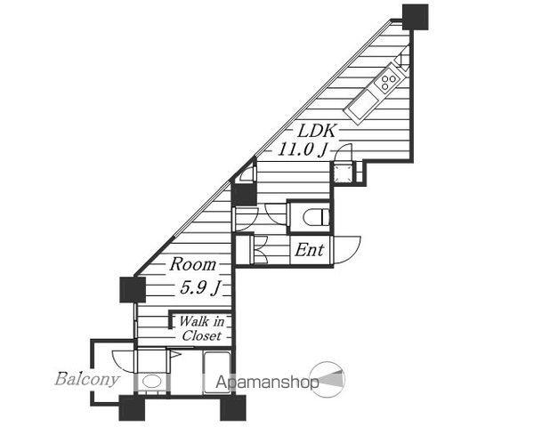 SK BUILDING-501(1LDK/9階)の間取り写真