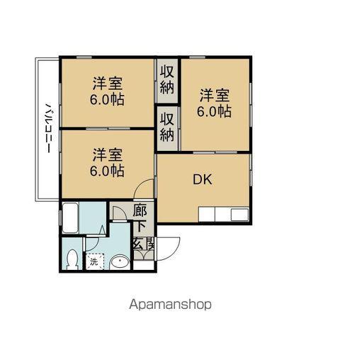 サニーホームズ(3DK/2階)の間取り写真