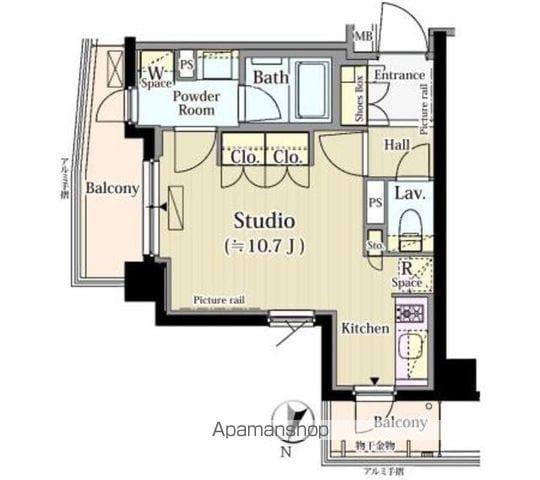 パークアクシス自由が丘テラス(ワンルーム/3階)の間取り写真