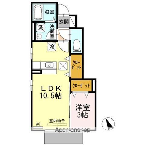 モラン角木 A(1LDK/1階)の間取り写真