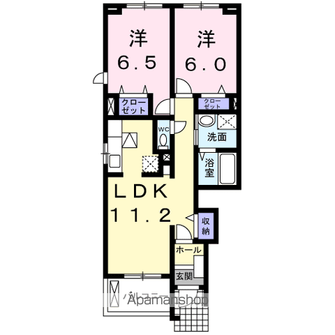グレイン(2LDK/1階)の間取り写真