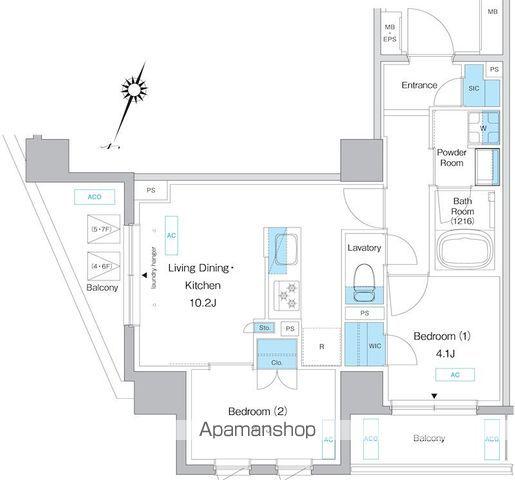 プレディアコート板橋(2LDK/8階)の間取り写真