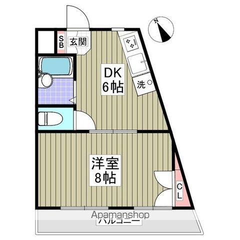 リブレス青梅(1DK/3階)の間取り写真