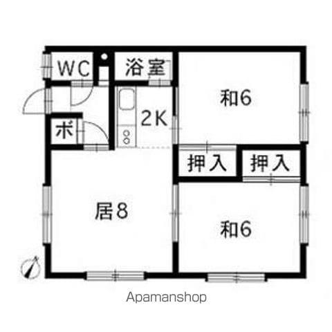 おのコーポラス(2LDK/2階)の間取り写真