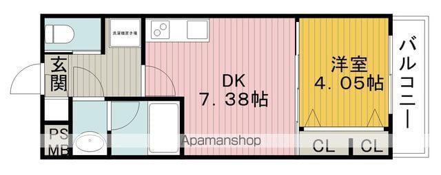 ガレリア大阪空港Ⅱ(1DK/1階)の間取り写真
