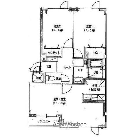 グリーンフィールドⅡ(2LDK/2階)の間取り写真