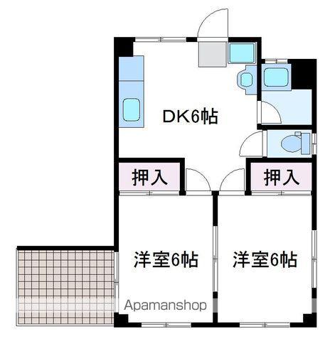 米田ビル2棟(2DK/3階)の間取り写真