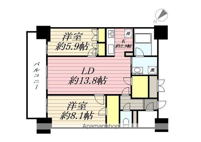 RJRプレシア天神サウス(2LDK/15階)の間取り写真