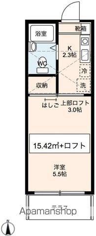 第12クリスタルハイツ(1K/2階)の間取り写真
