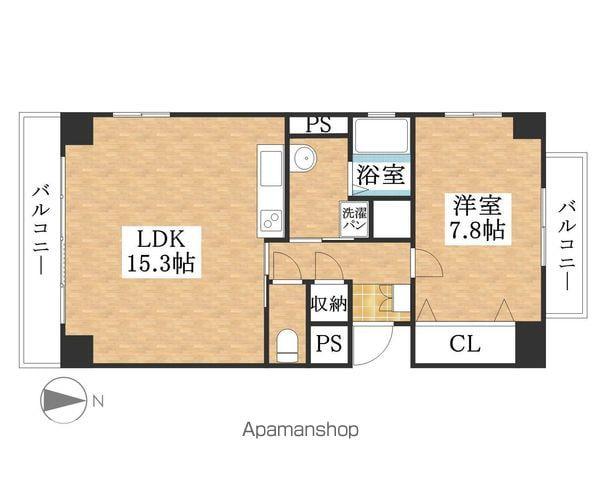 リバーサイド庄内(1LDK/4階)の間取り写真