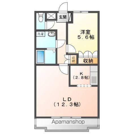 GREEN HILLS(1LDK/2階)の間取り写真
