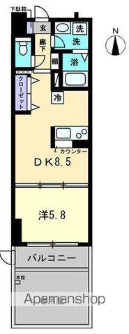ファインスクエア錦町(1DK/1階)の間取り写真