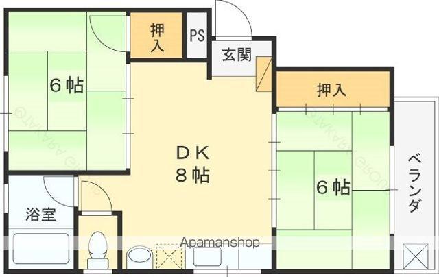 第2OKマンション(2DK/2階)の間取り写真