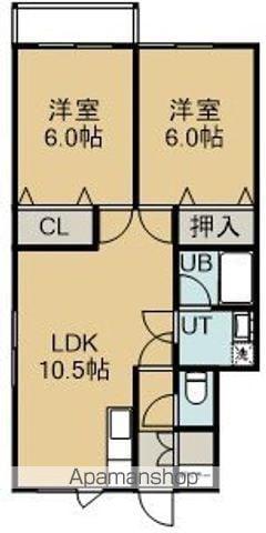 サンシャイン日吉(2LDK/1階)の間取り写真