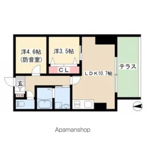 プロミネント岩塚(2LDK/1階)の間取り写真