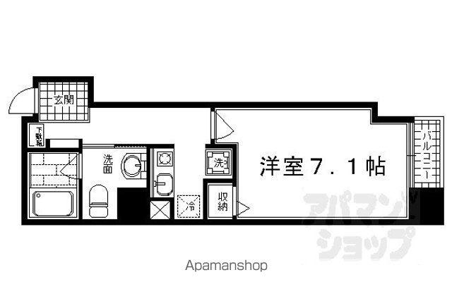 HF河原町二条レジデンス(1K/11階)の間取り写真