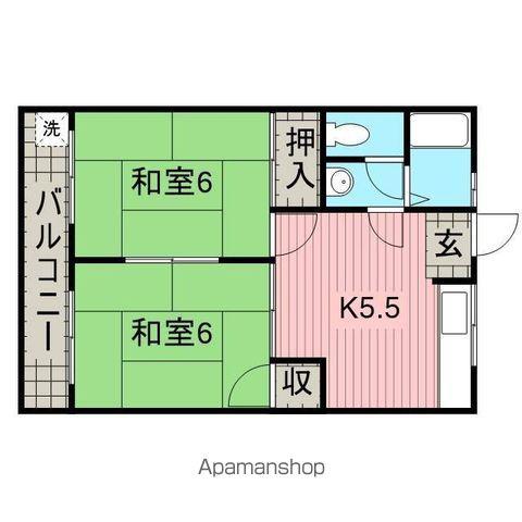 ハイツ馬場平(2K/2階)の間取り写真
