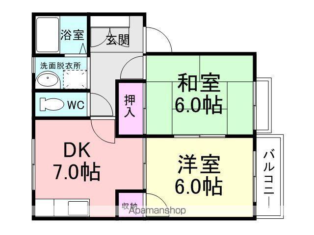 サンハイツヴィレッジ(2DK/1階)の間取り写真