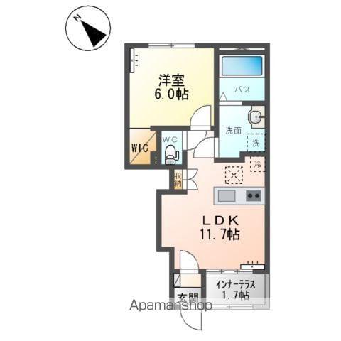 岡部アパート(1LDK/1階)の間取り写真
