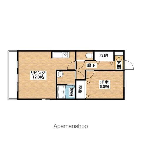 ヴィアノⅠ(1LDK/1階)の間取り写真