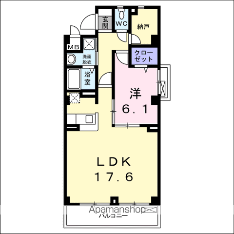 レガーミ泉中央(1LDK/3階)の間取り写真