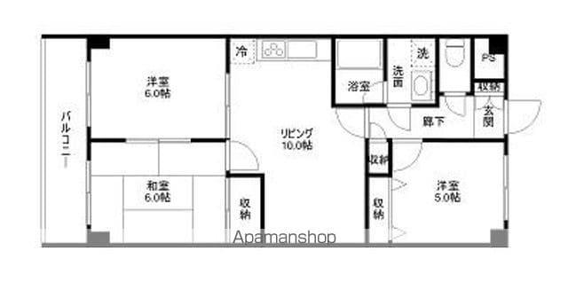 ホポロ東万代(3LDK/6階)の間取り写真