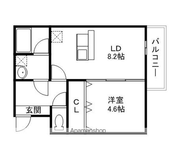 フィオリータ城町(1LDK/1階)の間取り写真
