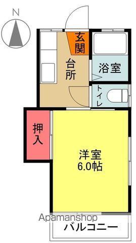 コーポアシストⅧ(1K/2階)の間取り写真