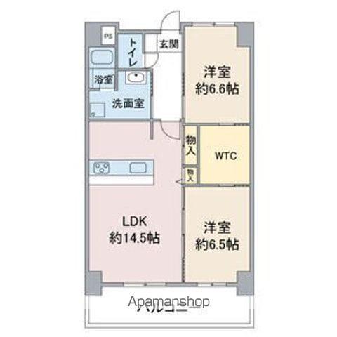 HILL PALACE IKAI(2LDK/11階)の間取り写真