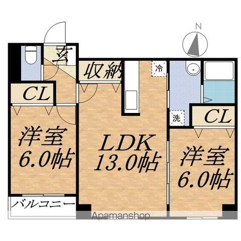 ノヴァクリスタル(2LDK/9階)の間取り写真
