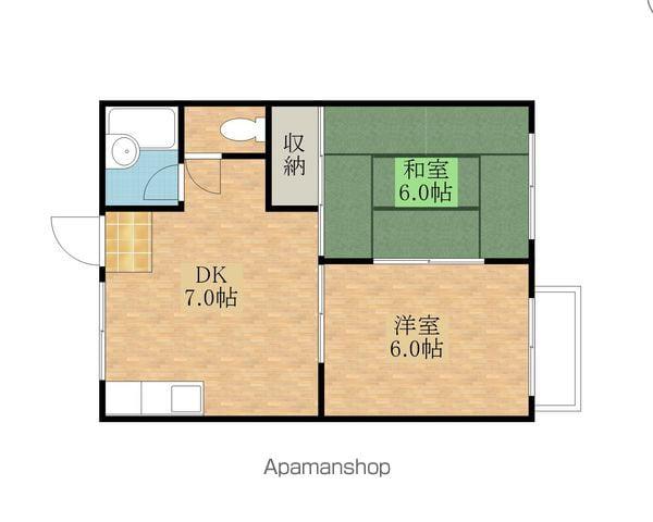 メゾンファミール(2DK/1階)の間取り写真