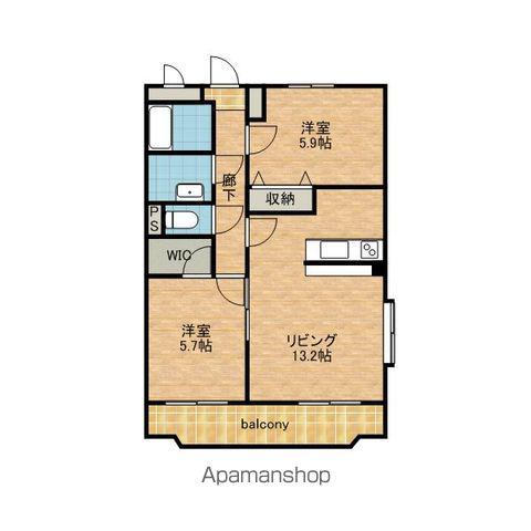 ラ・フォンテスクェアⅡ(2LDK/3階)の間取り写真