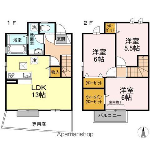 チェーロ　セレーナ　Ｄ棟(3LDK)の間取り写真