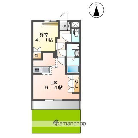 シェルルウイング(1LDK/1階)の間取り写真