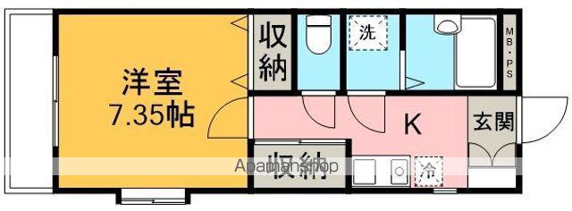 シャルム2(1K/2階)の間取り写真